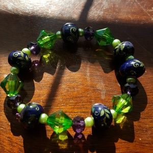 💚Porcelain/hand-painted/ 💜Statement Bracelet